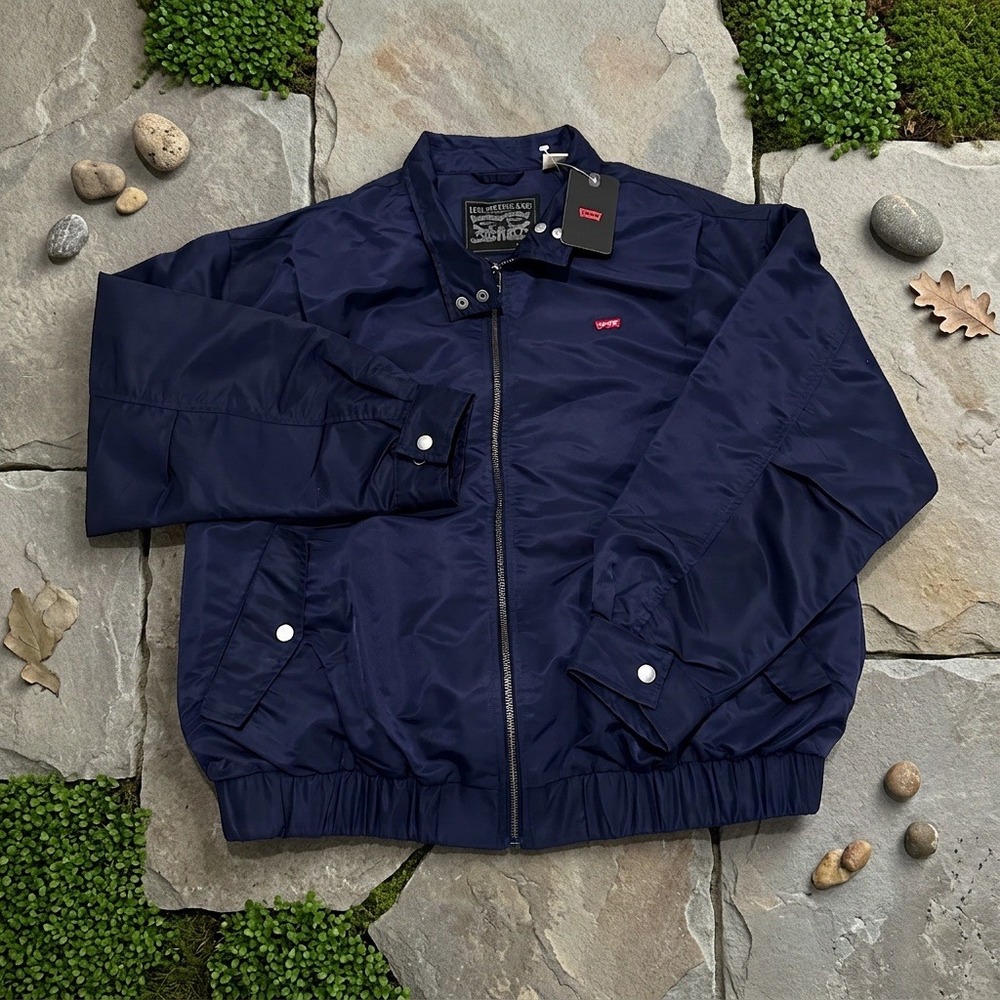 NWT Levi's Men's Full Zip Windbreaker Jacket Navy Blue Large L A3247-0005